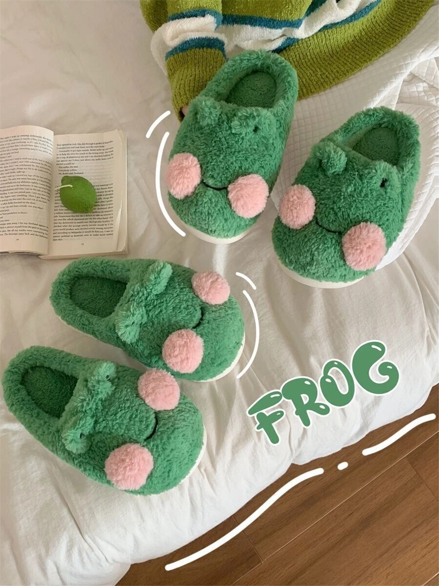 Soft Cozy Frog Froggy Inspired House Winter Slippers Unisex Christmas Gift