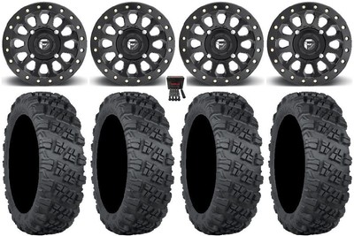 Fuel Vector Beadlock 15'' Wheels Bk 32'' Versa Cross V3 Tires Can-Am Defender