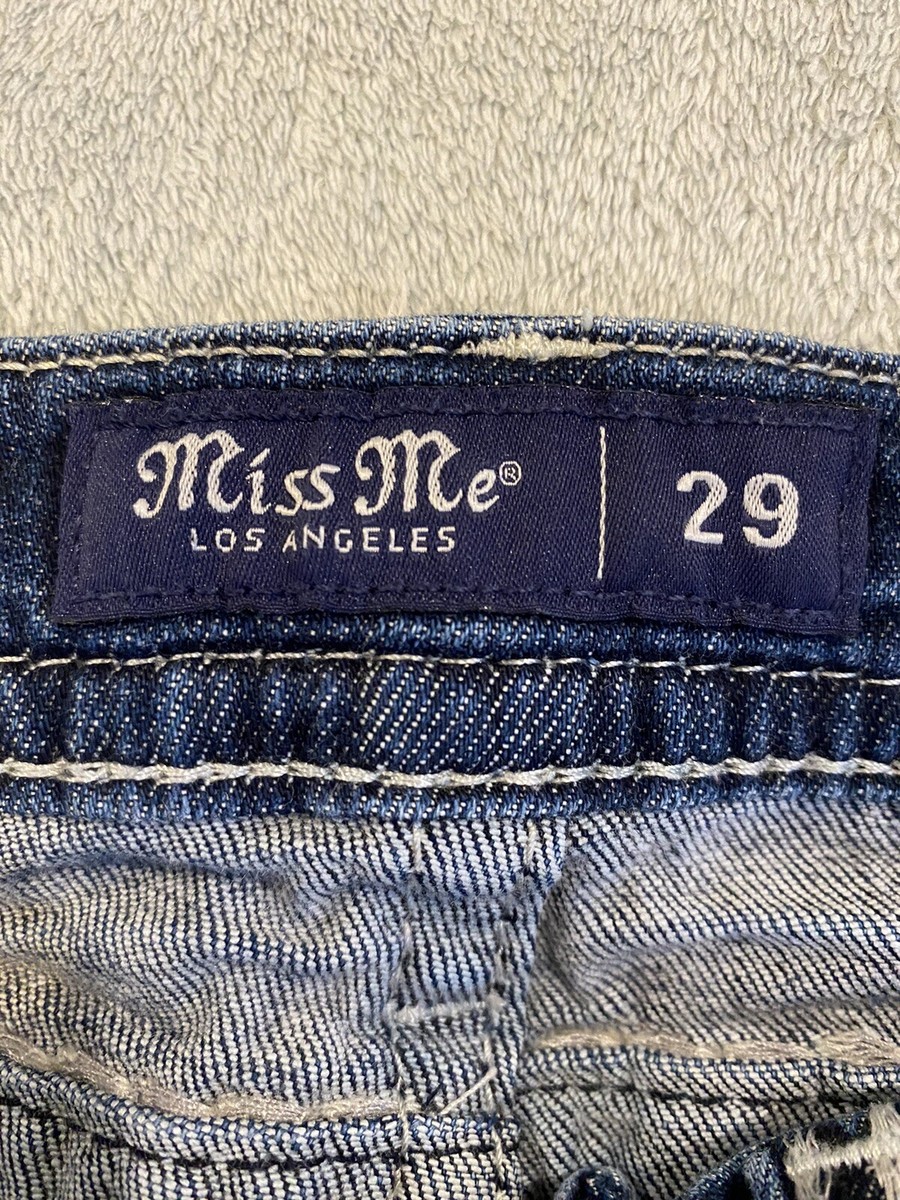 Womens MissMe Los Angeles Denim Blue Jeans 29 Mid Rise Boot