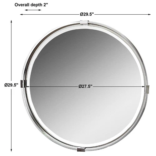Uttermost Tazlina Glass Metal and MDF Decorative Mirror in Brushed Nickel - Picture 4 of 4