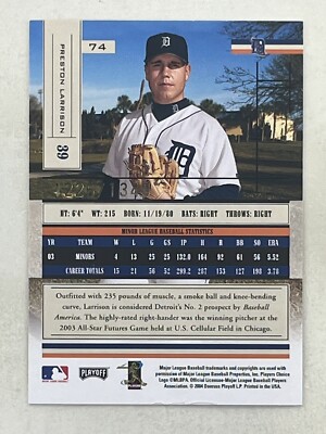 Preston Larrison 2004 Playoff Absolute Memorabilia /1349 #74 MLB