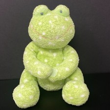 Russ Baby Froggles Green Frog Plush White Polka Dots 8" Stuffed Animal Lovey