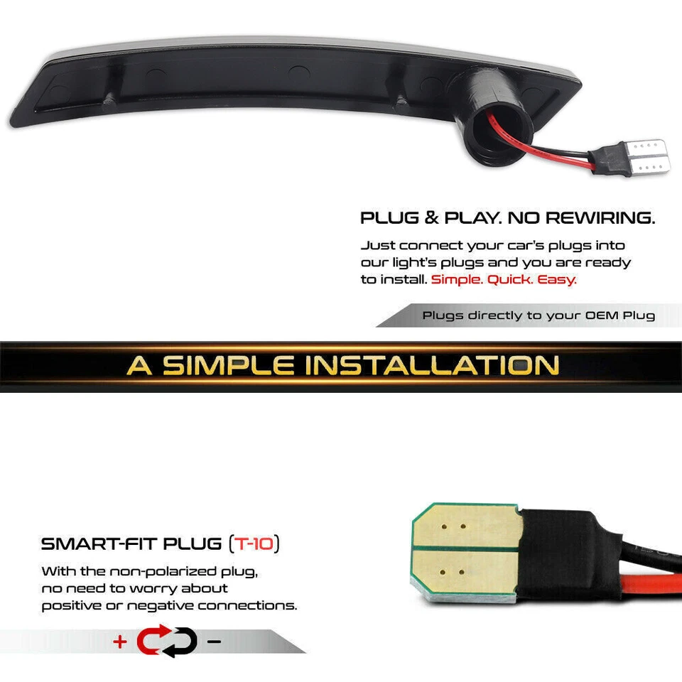 Juego de luces LED delanteras laterales luces blancas para 07-15 MINI Cooper R55 R56 - R61 Foto 4 de 4