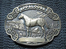 WESTERN APPALOOSA HORSE CUSTAR BRASS BELT BUCKLE! VINTAGE! RARE! ADM! 1970s! USA