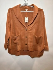 Women's Plus Size Fleece Shawl Collar Jacket - Knox Rose Brown 2X