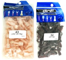 100 PACK 22-18 AWG MALE FULLY INSULATED QUICK DISCONNECTS 22-18 AWG T-TAPS