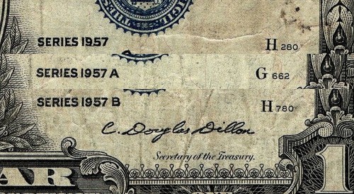 Complete Set of $1 Silver Certificates 1957 Plain. 1957a & 1957b Blue Seals