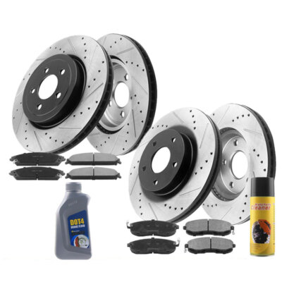 Front and Rear Brake Rotors Brake Pads For Chrysler 300 Dodge Challenger NJ E3