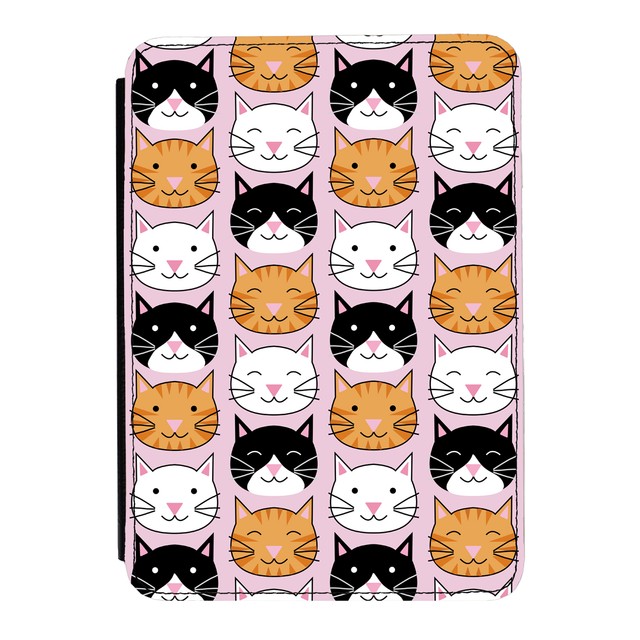 Cat Faces Tabby Kitten Cute Kindle Paperwhite Touch PU Leather Flip