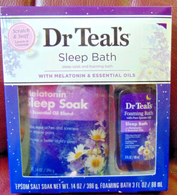 Dr. Teal's  2 pc Sleep Bath Set Soak & Foaming Bath Lavender Chamomile NEW