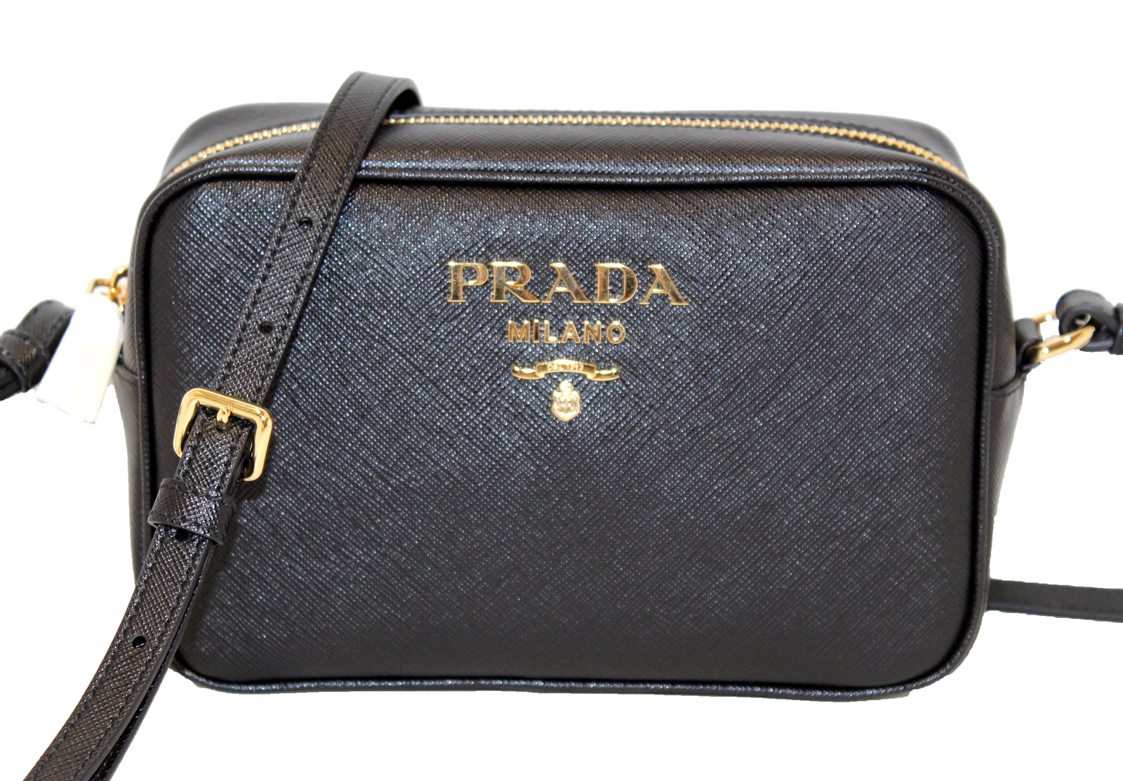 NEW Prada Black Saffiano Leather Bandoliera Camera Messenger Bag AUTHENTIC  | eBay