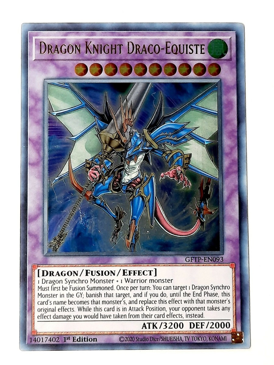 Yu-Gi-Oh Ultra Rare Card Yu-Gi-Oh! Dragon Knight Draco-Equiste GFTP-EN093 - Ultra Rare 1st Edition Trading Card Yu-Gi-Oh Ultra Rare Card Yu-Gi-Oh! Dragon Knight Draco-Equiste GFTP-EN093 - Ultra Rare 1st Edition Trading Card