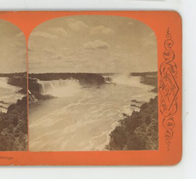From Elevator Tower New Suspension Niagara Falls George Curtis Stereoview c1870