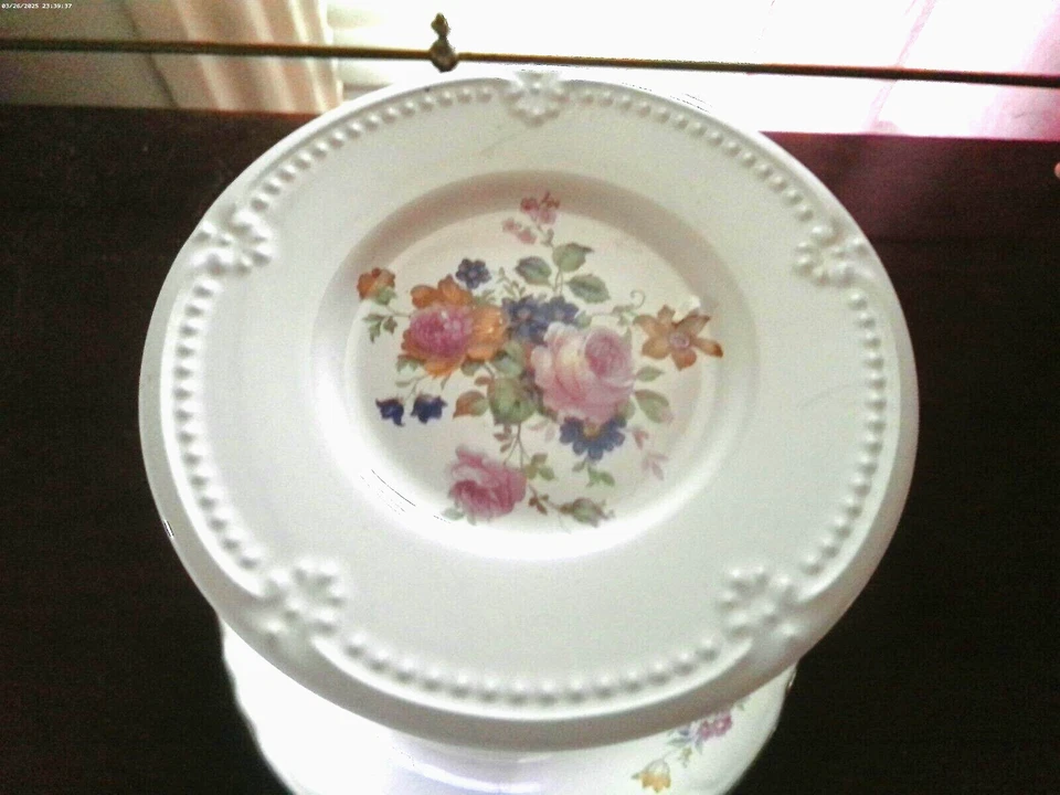 Bandeja estilo fazenda bandeja de servir vintage dois níveis chique gasto feito à mão bolo - Imagem 2 de 4