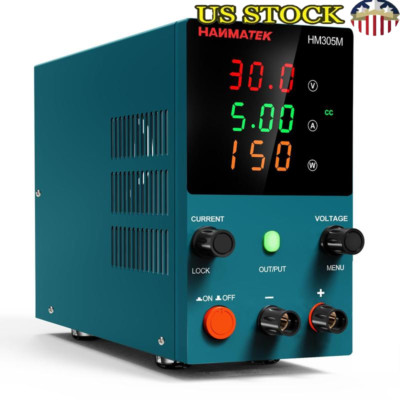 Mini DC Power Supply 0-30V 5A Digital Adjustable Lab Bench Switching Supply New