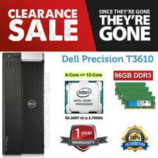 12-CORE Dell Precision T3610 XEON E5-2697v2 Turbo 3.50Ghz 96GB DDR3 512GB SSD UK