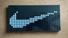 Nike Logo Pixel Art | Handmade LEGO-Compatible Brick Mosaic | 5x10” Swoosh Wall