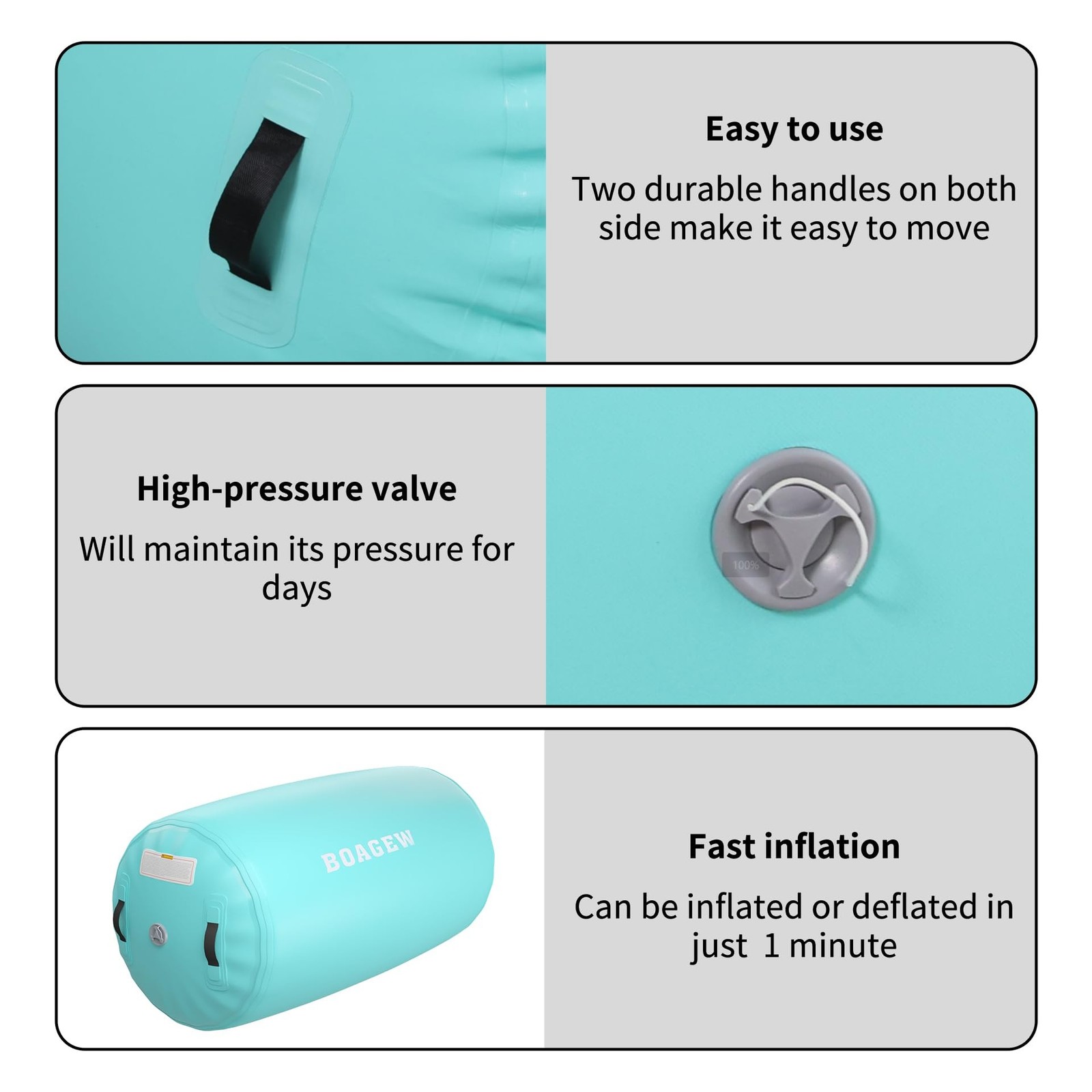 Air Roller Inflatable Tumbling Roller Gymnastics Barrel Air Mat Octagon Mat w...