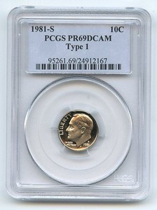 1981 S 10C Roosevelt Dime Proof PCGS PR69DCAM