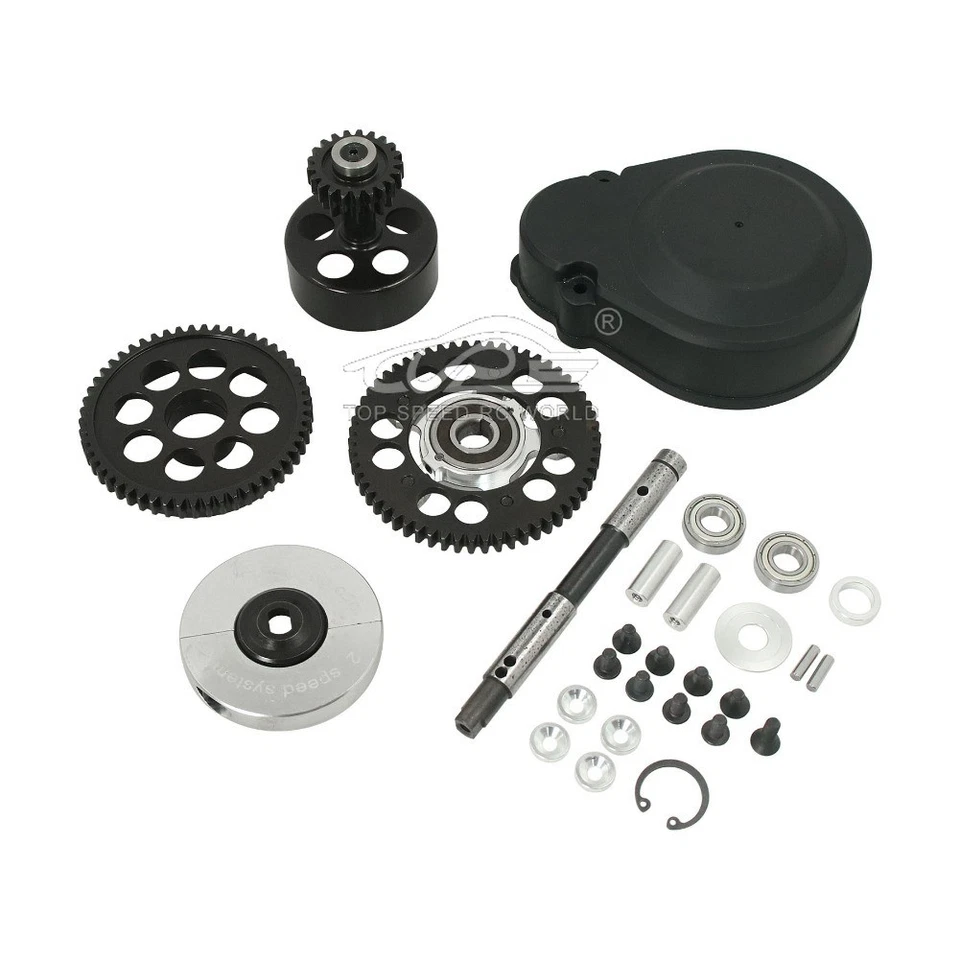 Alloy 2 Speed Gear System Kit for 1/5 HPI RV KM GTB Baja 5B 5T 5SC - Image 3 of 4