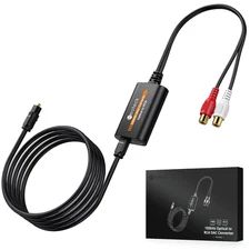 Neoteck Optical to RCA Cable DAC Converter with Built-In Audio Amplifier Chipset