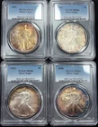 1991, 1992, 2003, & 2006 Rainbow Toned American Silver Eagles - PCGS MS66