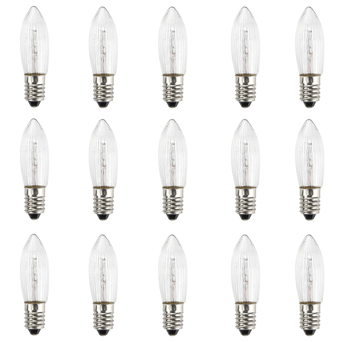 Ampoule LED E10 de rechange pour village miniature et arche lumineuse de Noël en lot de 15