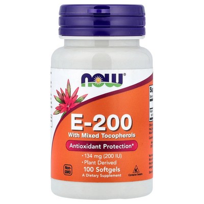 E-200 with Mixed Tocopherols, 134 mg (200 IU), 100 Softgels