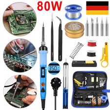 Lötkolben kit Lötset 80W Lötstation Temperatur Einstellbar Soldering Iron Wire