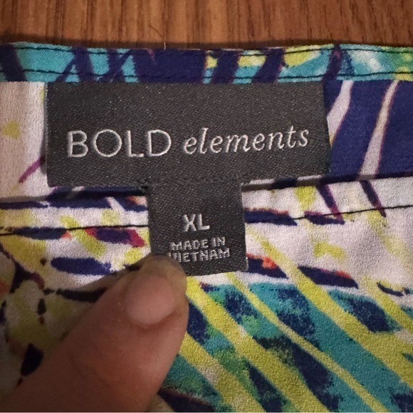 BOLD Elements Multicolor Palm Print Cold Shoulder… - image 3