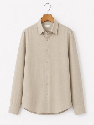 Stedford Men's Linen Shirt Premium Breathable Beige Old Money Style L