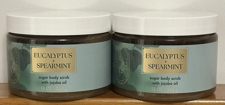 Bath Body Works EUCALYPTUS SPEARMINT Sugar Body Scrub with Jojoba Oil 2pcs New - Image 2 of 4