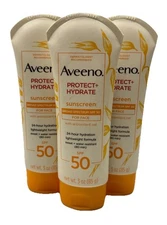 3 aveeno protect+hydrate face spf 50 sunscreen 3oz exp2022