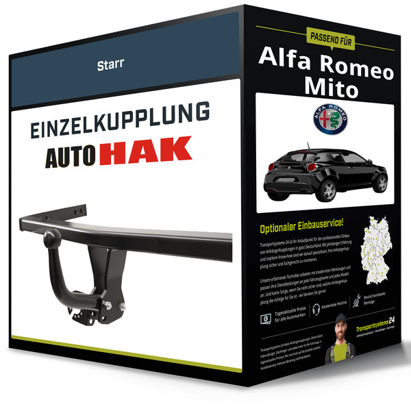 Starre AnhäNgerkupplung für Alfa Romeo Mito 09.2008-Jetzt Typ 955 Auto Hak NEU-image