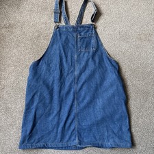TU Women's Blue Denim Dungaree Dress Size 18 W36-44"