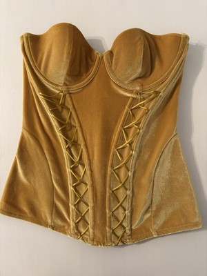 SAVAGE X FENTY Women s VELVET Velour VIXEN CORSET Top Laced Up Sz Medium NWOT