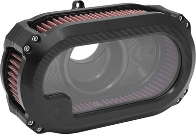 KENS FACTORY - Air Cleaner w/Glass Blk w/Blk Cvo 23 RG FLHX 24 | NXT-05B