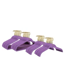 The JOY Hangers 50-piece Mega Set with Antimicrobial Technology - Lavender Brass