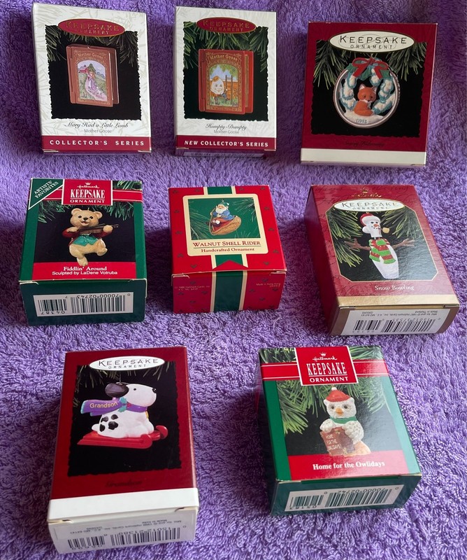 Lot Of 8 ~ Vintage ~ Hallmark Keepsake Ornaments ~ 1986-1997