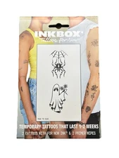 INKBOX Tattoos For Now Halloween Temporary Water Resistant 1-2 Weeks 2 Tattoos