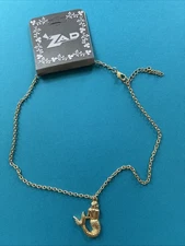 ZAD Gold Mermaid Pendant Necklace Metal 18” Lead Free NWT