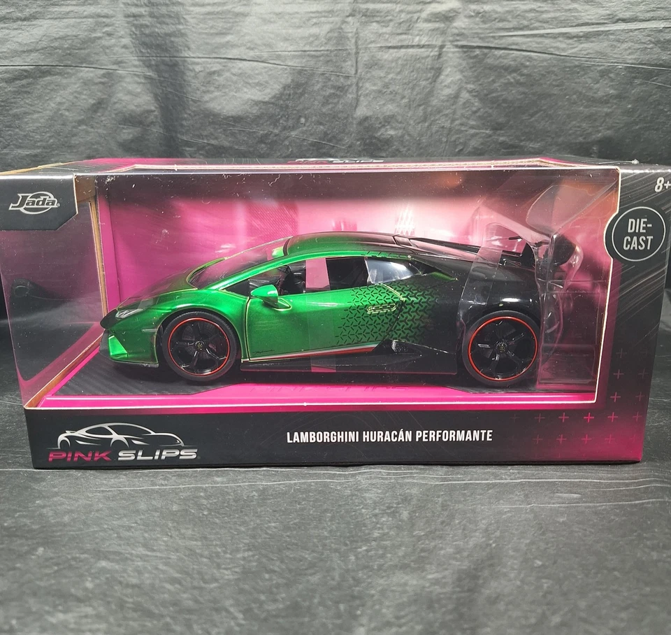 2025 Jada 1/24 розовый скольжения зеленый LAMBORGHINI HURACAN PERFOMANTE Бесплатная доставка  - Изображение 2 из 4