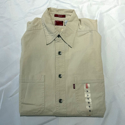 NWT Levi s Red Tab Men s Small Khaki Loose Fit Cotton Work Shirt 60560-1309