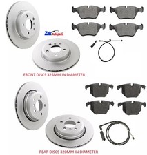 FOR BMW X3 E83 2.0 2.5 3.0 (04-11) FRONT & REAR BRAKE DISCS & PADS + SENSORS