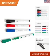Fine Tip Dry Erase Markers with Eraser, Low Odor Whiteboard Markers Fine Tip,...