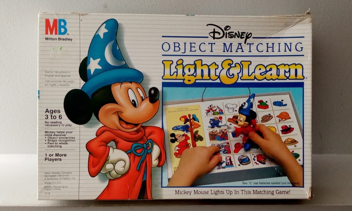 Vintage Disney Object Matching Light& Learn Light Up Mickey Finger