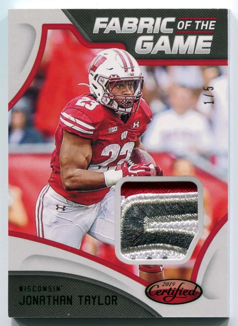 Jonathan Taylor Panini Chronicles Draft Picks Certified Collegiate Fabric of the Game #19 Base