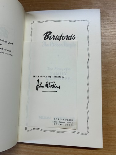1966 BERISFORDS THE RIBBON PEOPLE STORY OF A FAMILY BUSINESS HARDBACK BOOK (P4) - Imagen 5 de 19