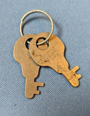 2 flat one-side cut bit KEYS, EAGLE LOCK CO Terryville CT, same cut keys