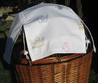 HANDGEFERTIGT VON FA. EDMONSS Sonnenschutz für Fahrradhundekorb . Hundekorb-Sonnensegel . Princess